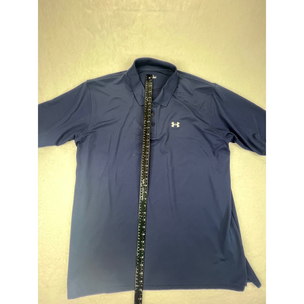 Under Armour Men XXL Navy Blue Polo Shirt Short Sleeve Golf Athletic Performance - Picture 4 of 6